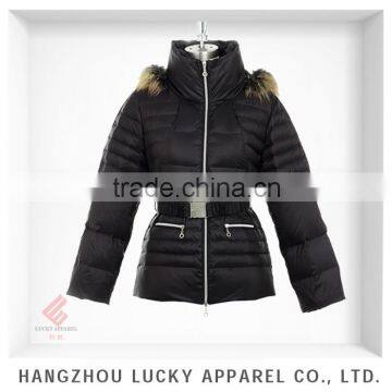 women fashion real raccoon fur winter down jacket LK14023B