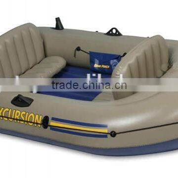 2 men inflatable fishing boat