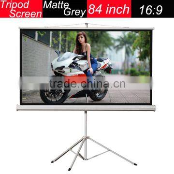 Factory Supply Best Quality Matte Grey 84 Inch 16:9 Small Portable Projection Screen