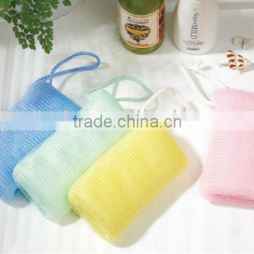 Wholesale colorful soft bath spong ,shower cap , PVC bagoft bath balll ,mesh shower wash sponge for promotiona