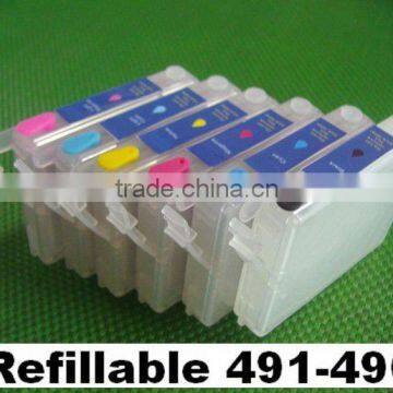 (RCE491-496) refillable refill ink cartridge for Epson T0491 - T0496 Stylus Photo R210 R230 R310 R350 RX510 RX630 RX650