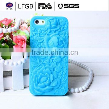 Wholesale mobile flower silicone phone case for iphone