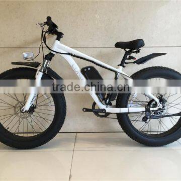 White full suspenision 350w electric bicycle 26X4.0 elelctric bike