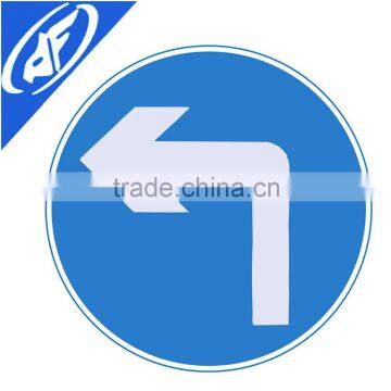 Reflective adhesive Turn left traffic sign