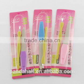 2pc/set Iron Nail Files and Stainless Steel Cuticle Pushers, Nail Tools(MRMJ-R021-01)