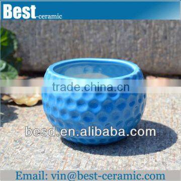 cheap garden ceramic blue glazed flower pots