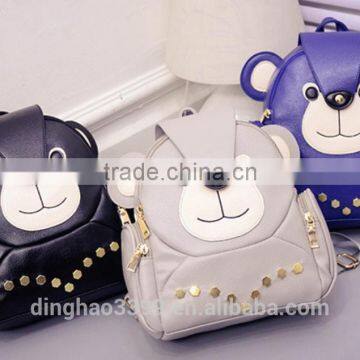 Online shop China backpack cute bear backpack fashion leather lady backpack