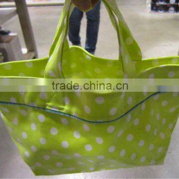 green cotton shopping bags