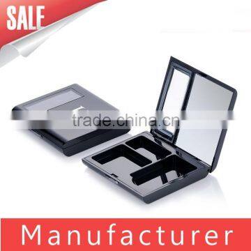 OEM Unique Empty Black Square Eyeshadow Container With Mirror