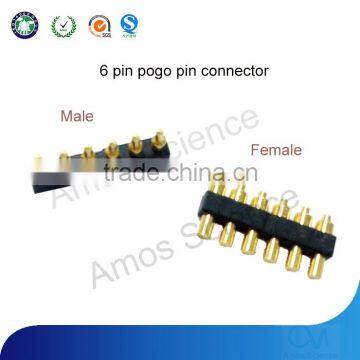 High Quality 6 pin Spring Loaded pogo pin Connector