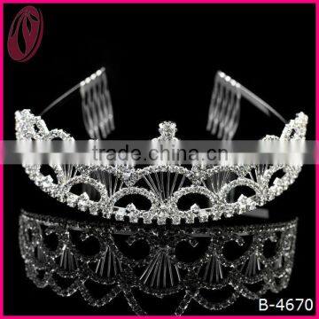 Gorgeous Diamonds Jeweled Big Wedding Bridal Tiara