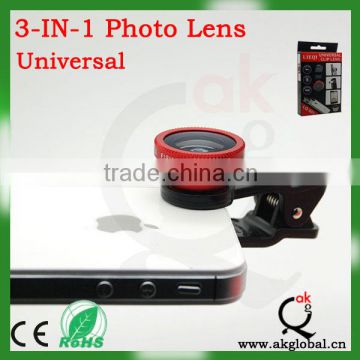 Clip-on Fish Eye fisheye Lens Photo Kit For iPhone 4 4G 4S 5 Galaxy S2 S3 SIII Note 2 II i9300