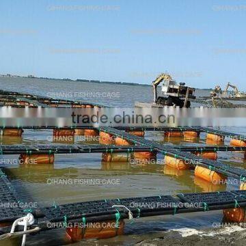 HDPE aquaculture fish cages used in the river