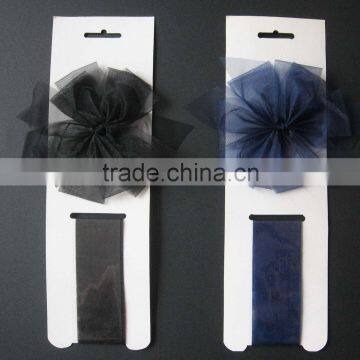 sheer ribbon bow black navy