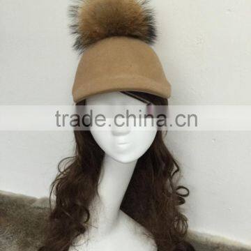 Fashion design 100% wool pompom felt hat riding hat horseman hat