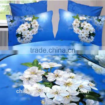 2015 3D flower duvet cover set , wholesale 3pcs,4pcs,8pcs,12pcs bedding set,100% cotton printed reactive bed linens