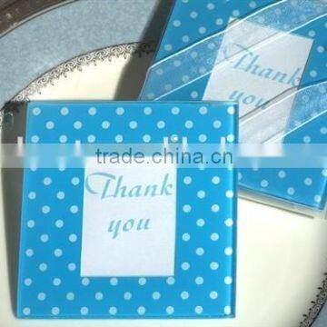 Wedding Blue Photo Frame Glass Coaster