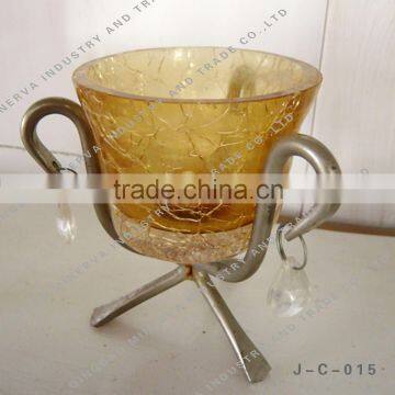 Factory Customize Small Size Chromeplate candle stand and glass holder