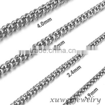 corn different sizes stainless steel neck chains for men