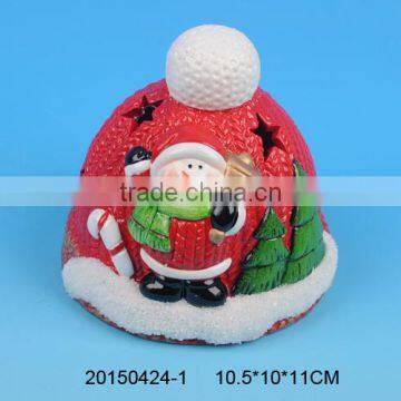 Wholesale terracotta christmas decoration crafts with snowman painting