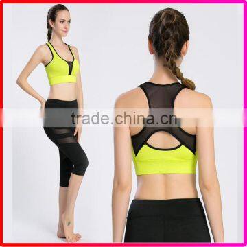 2016 New Design Fashion Mesh Sexy Sport Wear Yoga Bra With Removable Pads photo-4