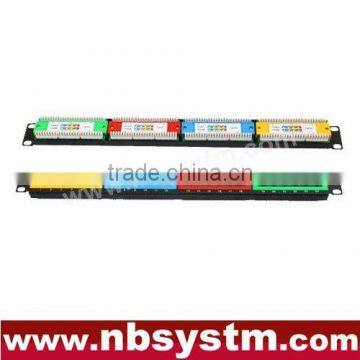 24 port UTP Cat5e Patch Panel colorful bezel 19" 1U,Krone & 110 Dual IDC