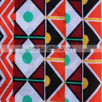 Zig Zag Stripe Diamond Shape Printed Polyester Cotton Rayon Blend Fabric photo-3