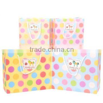 Romantic Colorful Horse And Spots Paper Shopping Bag