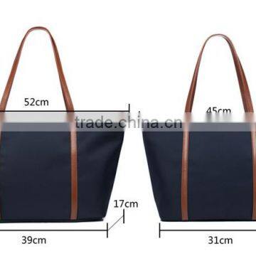 Hot Selling 2016 Nylon Leather Shopping Bag Simple Design Lady Tote photo-6