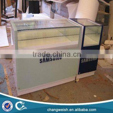 wooden and glass cell phone,mobile phone display counter