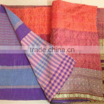 New Colors beautiful designs cotton quilts Vintage Kantha quilt reversible sari quilt gudri ralli throw blanket