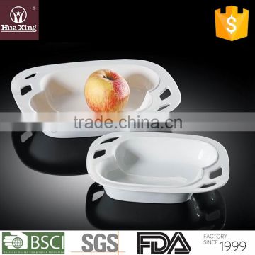 H6944 oem white color porcelain unique shape ceramic soup bowl