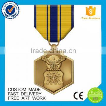 Zinc alloy custom military medal ribbon