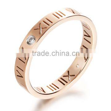 Wholesale New Fashion Jewelry Stainless Steel Rose Gold Ring With Letter Design photo-2