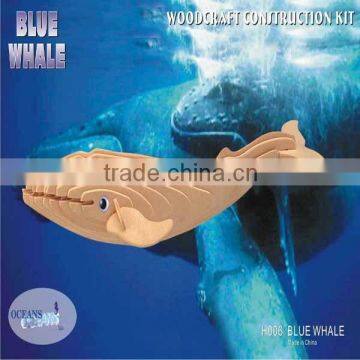 Wooden Blue Whale Toy