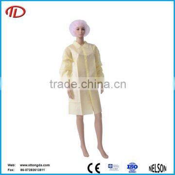 Cheap waterproof disposable surgical sterile yellow isolation gown