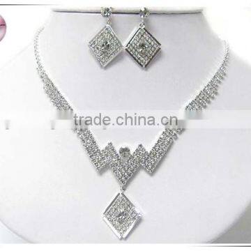 Prom or bridesmaid rhinestone necklace set