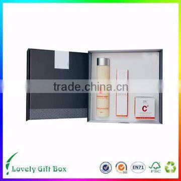 custom designed black cosmetic paper box for skin