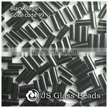 High Quality Fashion JS Glass Seed Beads - 49# 2" 4.8MM Opague Black Bugles Beads For Garment & Jewelry