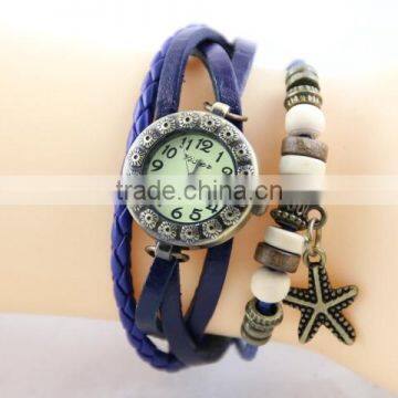 ancient style casual women rope wristwatches ladies quartz watch starfish