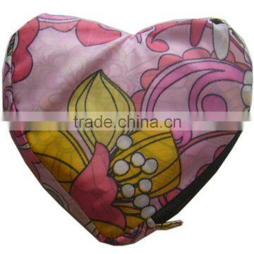 Heart Shape Foldable Handbag, Reusable Printed Shopping Bag