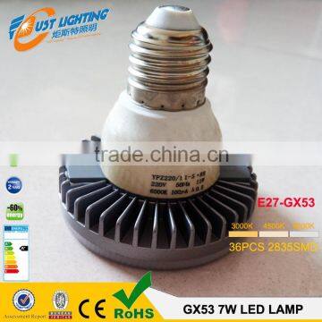 E26-Gx53 500Lumen 7W8W 230V GX53 LED LAMP gu24/e27-gx53