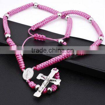 Colorful Stainless Steel Big Cross Necklace(RN10031)