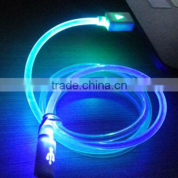 High quality led flash usb cable data line , led data line for smartphone