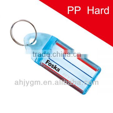 Translucent Color Plastic/PP with Name Card Key Ring/Key Tag.