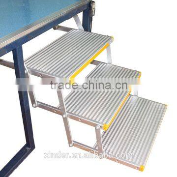 TUV CE Aluminum Electric Triple 3 Step Stepper Ladder Step Stool With LED Light for Van and Motorhomes photo-3