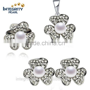 Hot sale pearl set 8.5-9mm button freshwater natural pearl set