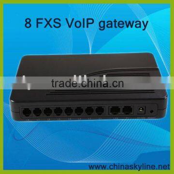 SIP and H.323 protocol for 8 FXS VoIP Gateway,sim sip voip router