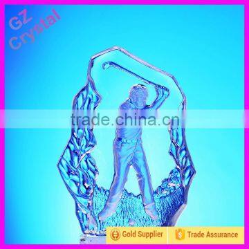 Hot sale crystal glass golf trophies