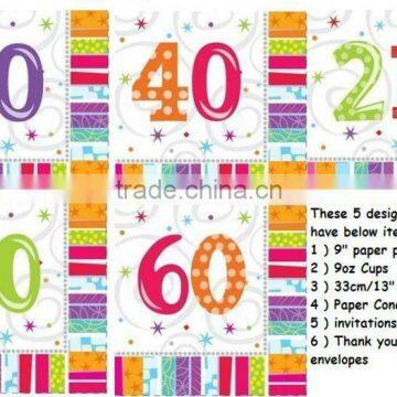 Adult Birthday Supplies/ birthday party supplies Tableware /All Ages 16 Radiant Birthday Napkins Bright Coloured 33cm x 33 cm